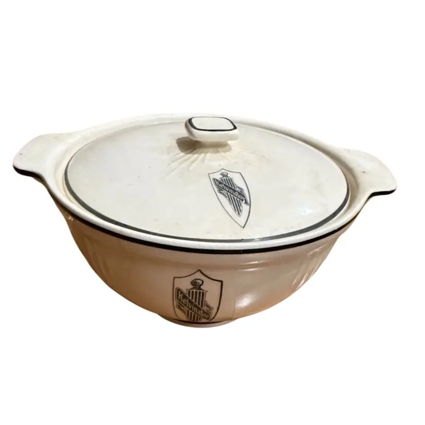 Kelvinator covered serving bowl 1920 Harker Hotoven Ceramics