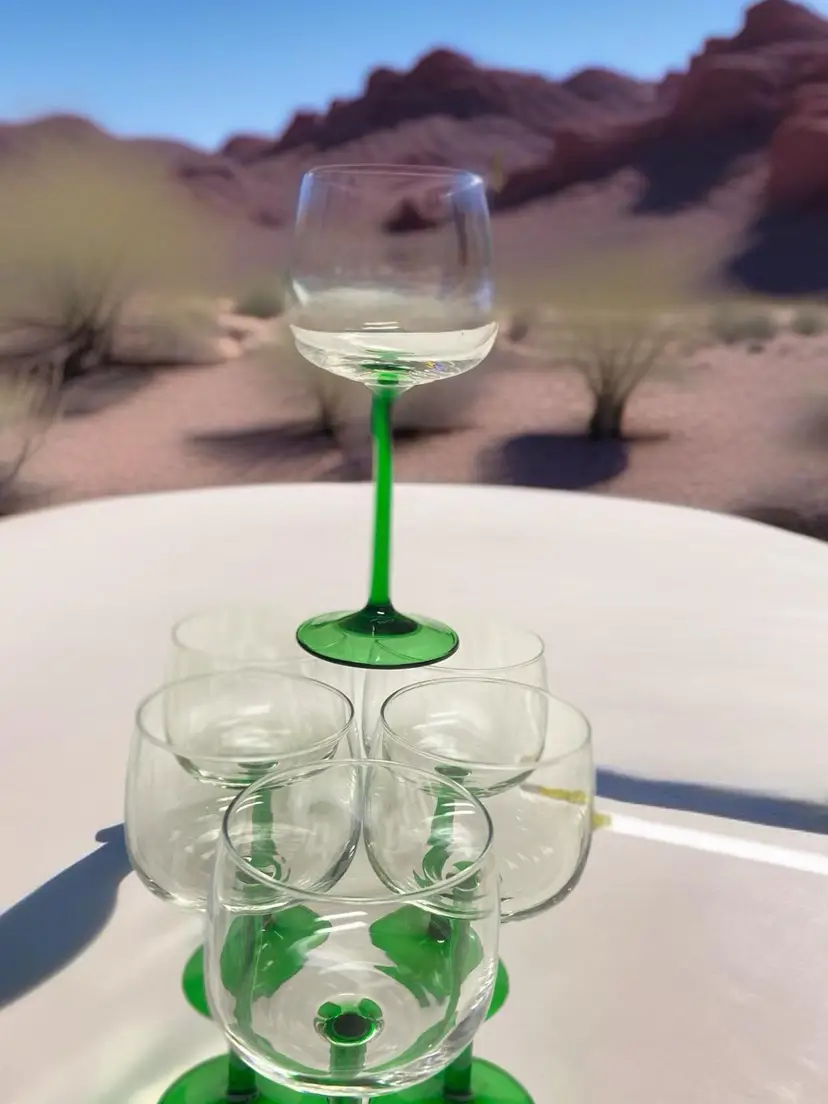 MCM Vintage Green Stem Aperitif Glass | Luminarc Verrerie D'arques | Cordial, Wine, Sherry Glass | French Barware