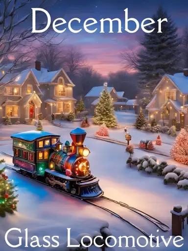 December Glass Locomotive with Relove Garag