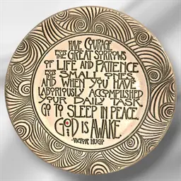 Original Ben Behunin "Victor Hugo" quote engraved mini plate - 6" round