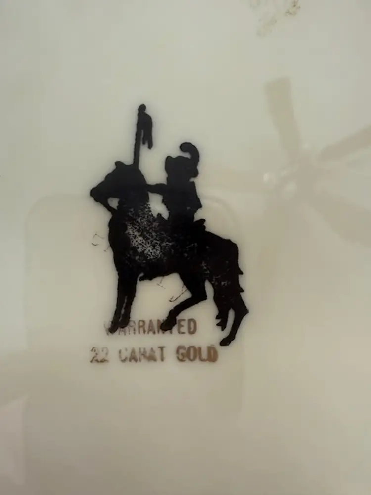 Vintage 10.5" Gold Floral Plate – 22K Gold Trim – Saxony Style – Mid-Century Decorative China