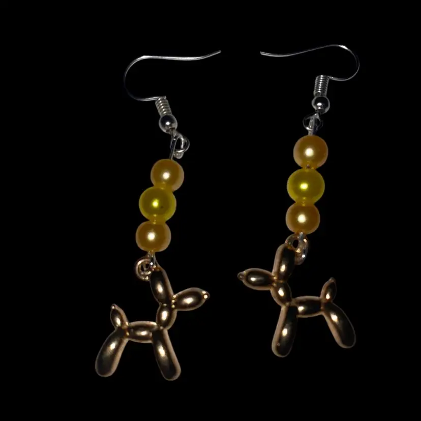 #01- Fun Balloon Dog Earrings, Made With Love, By Me!