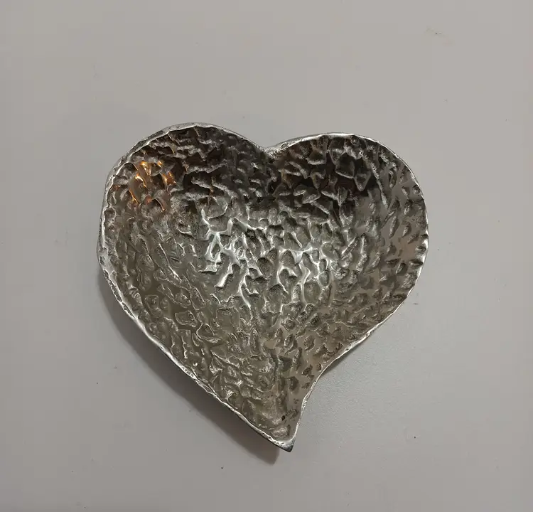 Heart Shaped Silver tone Trinket Dish