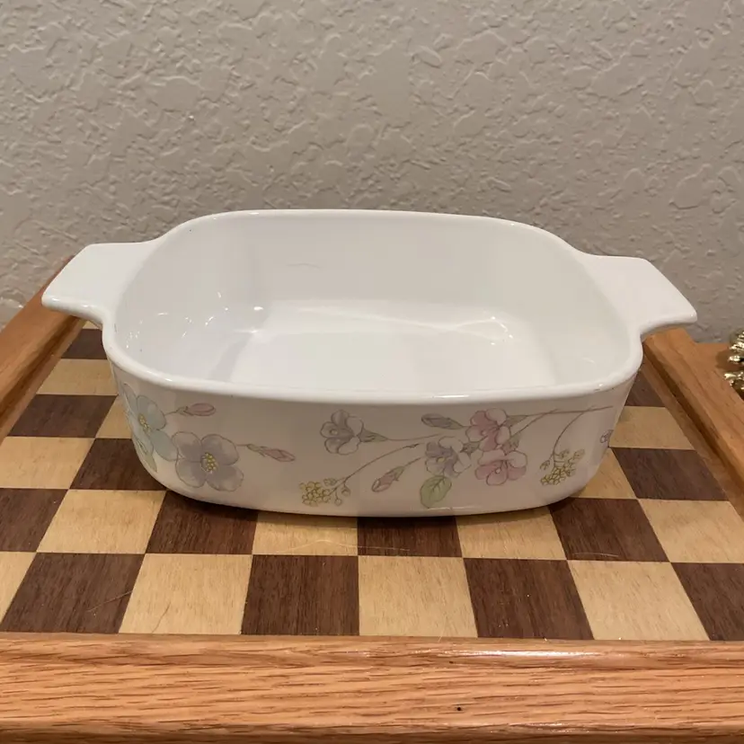 Vintage Corning Ware Pastel Bouquet Casserole Dish 1 Liter A-1-B No Lid