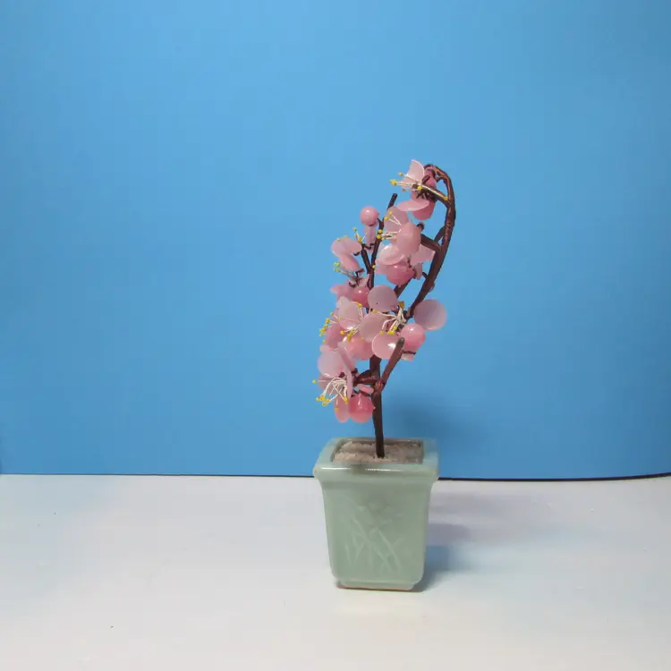 vintage decorative artificial bonsai tree with cherry blossoms