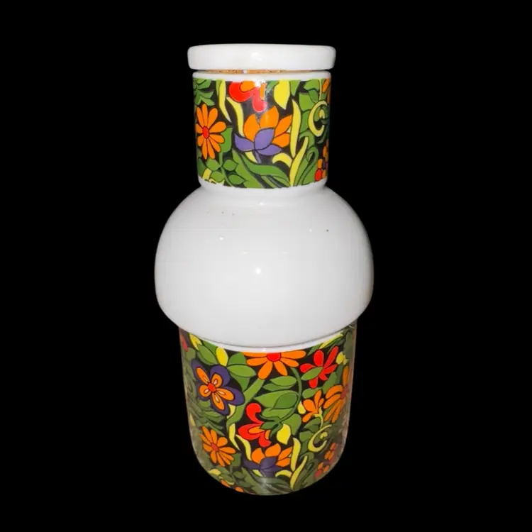 VTG  1968 Japan Holt Howard Hand Painted Bedside Carafe Porcelain Tumble Up