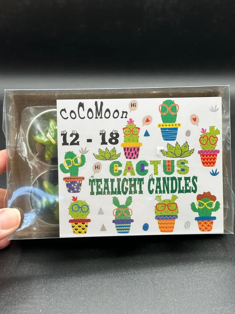 NEW Succulents Cactus  Tea Lights Candles 6 Piece Set   Gift Boxed
