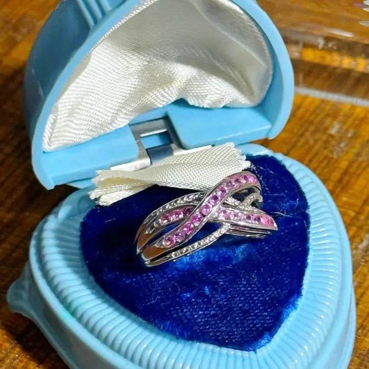 Sterling Silver Pink Sapphire Ring Size 7
