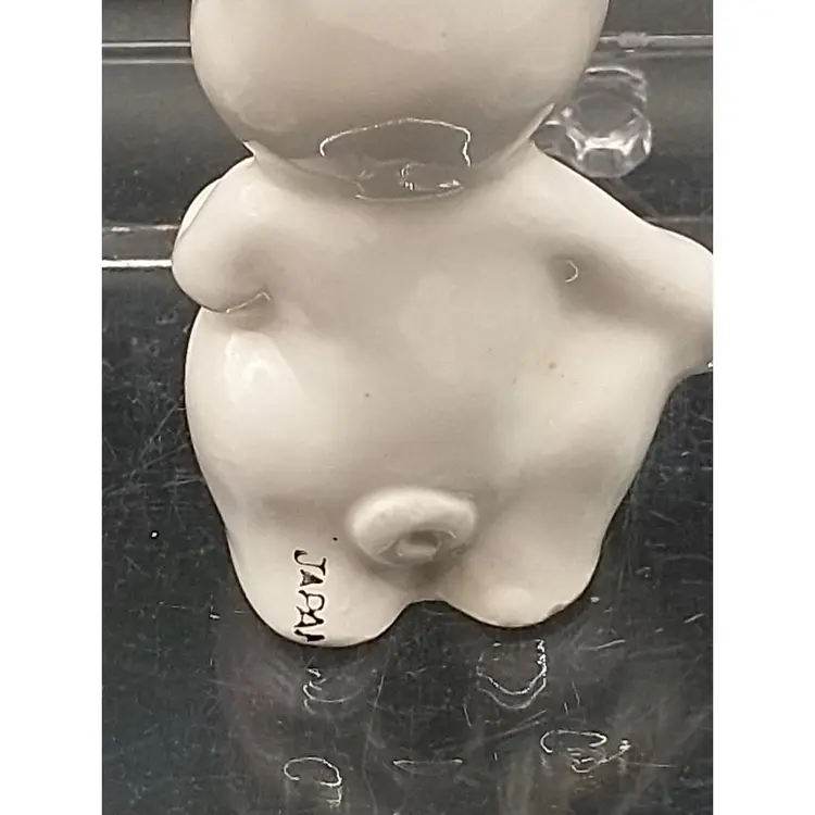 Vintage Pig Figurine Smiling Pink Ears, Nose & Stomach