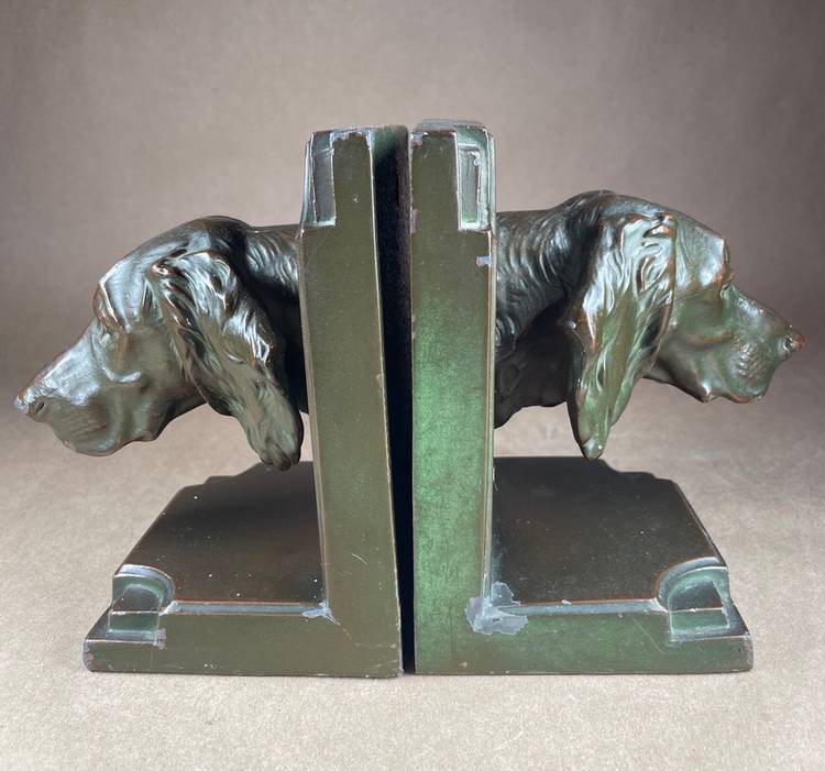Vintage Dachshund Dog Animal BookEnds Heavy