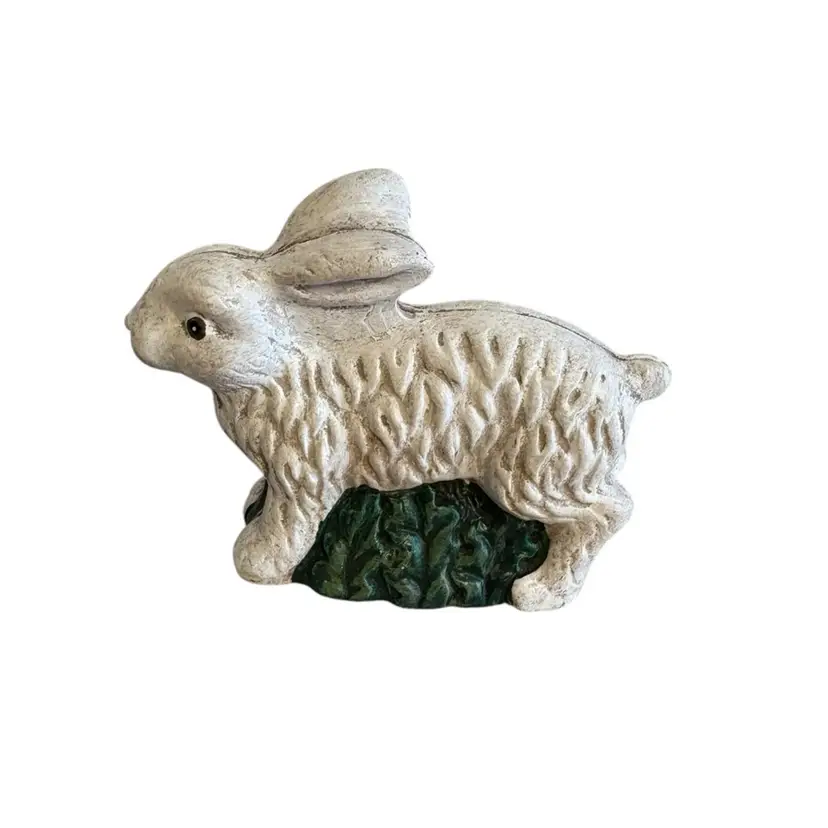 Russ Berrie Olde World Heritage Bunny Figurine Textured White