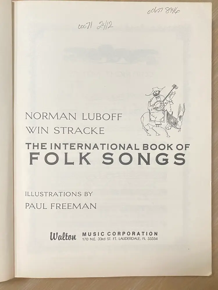 1965 International Book Of Folk Songs