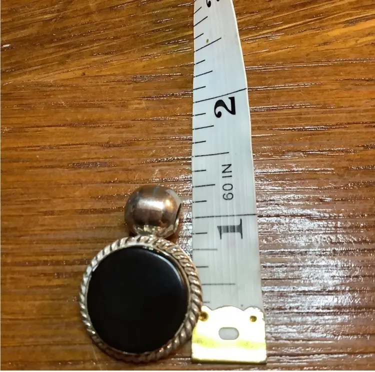 VINTAGE Mexico 925 Sterling Silver & Onyx Pendant