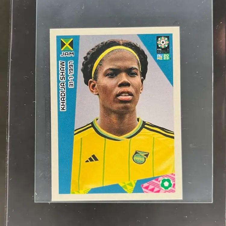 Khadija Bunny Shaw 2023 Panini Women’s World Cup Sticker Jamaica Soccer Card