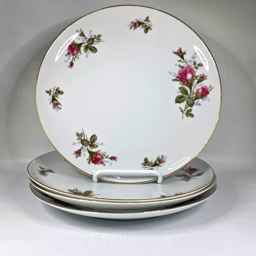 Sango Moss Rose Coupe Dinner Plate Made Japan Mid Century Cottage Core Vintage
