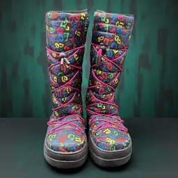 Crocs Kosmo Tall Mid Calf Leopard Multicolored Y2K Pink Puffy Snow Boots Sz 10