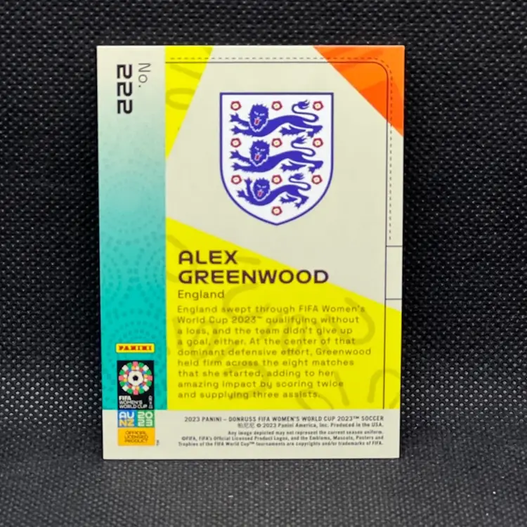 Alex Greenwood 2023 Donruss Women’s World Red /299 England Soccer Card