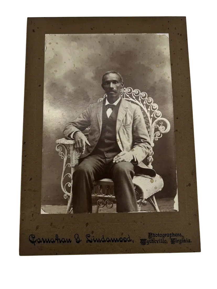 Carnahan & Lindamood Cabinet Card African American Man Wytheville VA Studio
