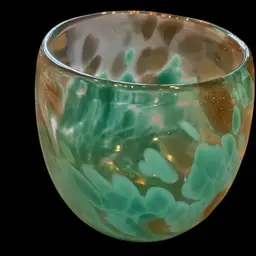 Anthropology Art Glass Candle Holder