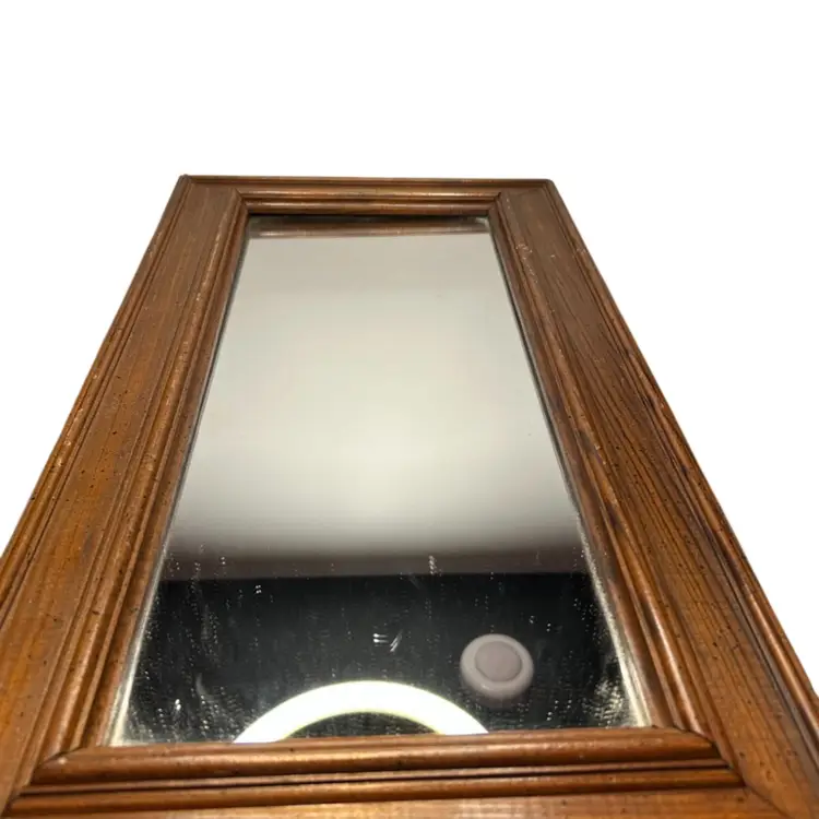 19 1/2x 10 1/2 Wooden Framed Mirror Some Water Damage On Back