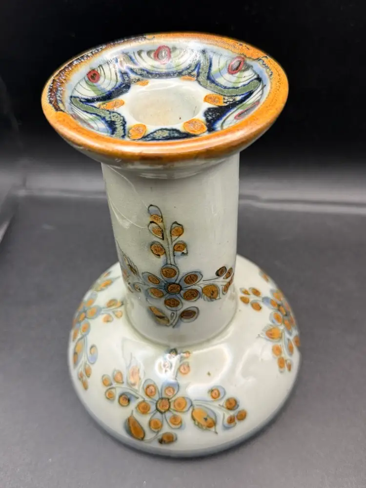 Ken Edwards Mexican Folk Art Pottery Candleholders