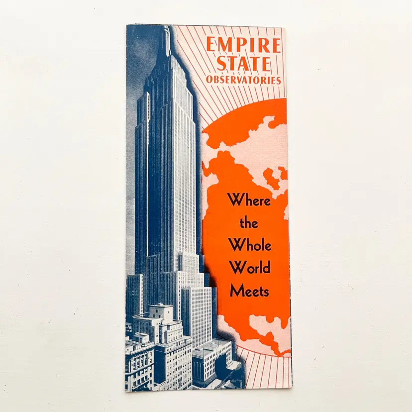 Empire State Building New York Skyline Views Specs Souvenir Brochure Vtg 1930s