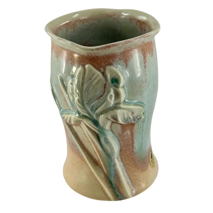 Vintage Rosa Ljung Ceramic Iris Vase Sweden