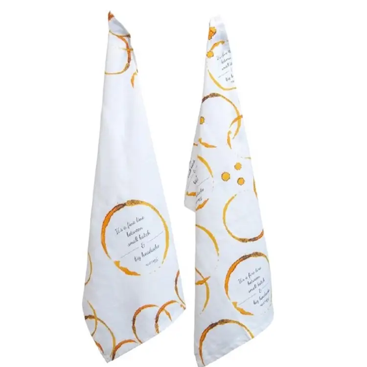 Pourtions “Big Headache” Cotton Kitchen Dishcloth Tea Towels Set Of 2 New