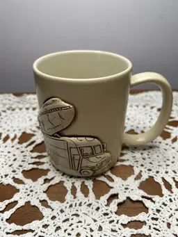 UPS Coffee Mug 3D Raised Airplane And Delivery Truck Logo @4” Tall
