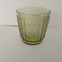 Anchor Hocking Pagoda pattern glass tumbler. 3.25 inches high.