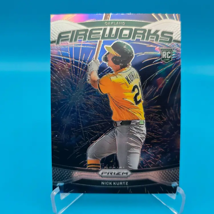 Nick Kurtz 2025 Panini Prizm Fireworks RC Oakland Athletics