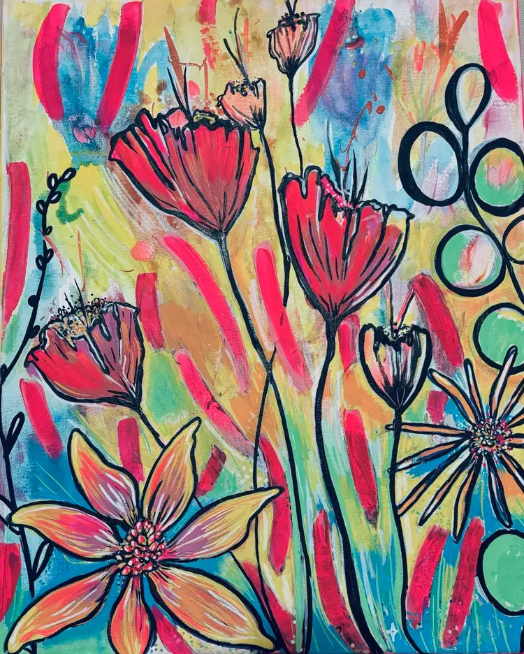 Vibrant Floral Neon Dream