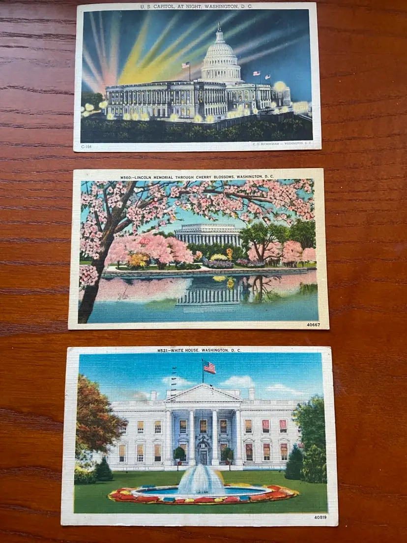 Set Of 3 Vintage Postcards Washington DC-5.5β X 3.5β