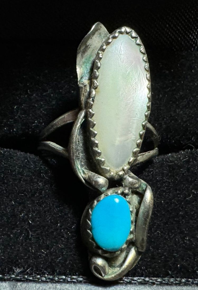 Sterling MOP + Turquoise Sz 5 Ring