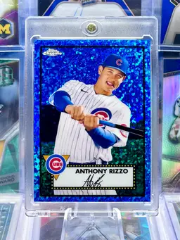 Anthony Rizzo 2021 Topps Chrome /199 COLOR MATCH Blue Diamond Refractor SP Chicago Cubs