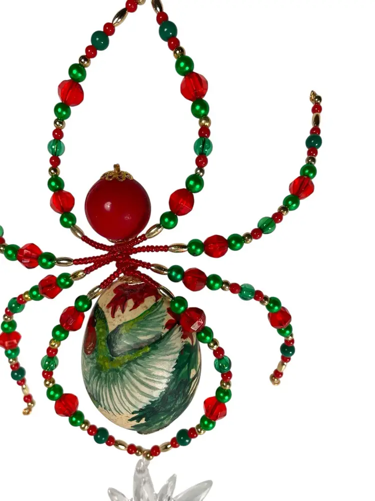 Christmas Spider Ornament Egg Body Assembled Made By Me