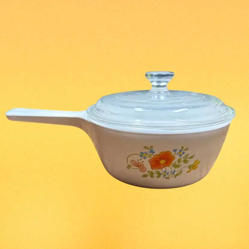 Vintage CorningWare Wildflower 2.5 Cup Sauce Pan P-89-B With Pyrex Lid READ