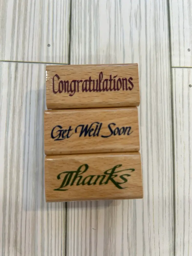 Set Of 3 Word Stamps