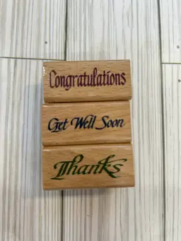 Set Of 3 Word Stamps