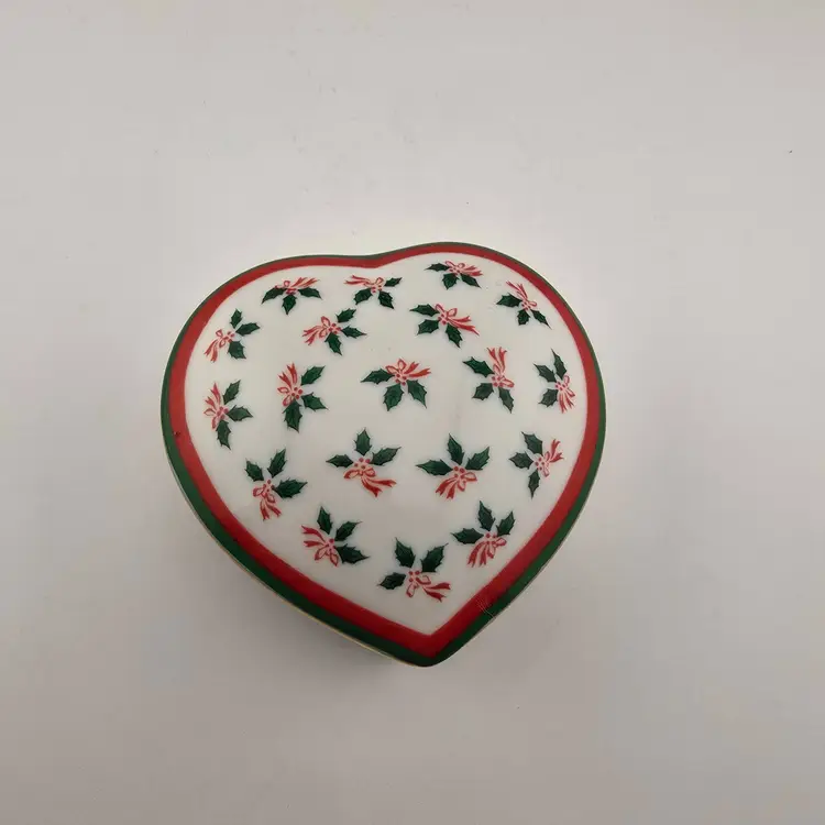 Vintage Lefton Holly Trinket Box