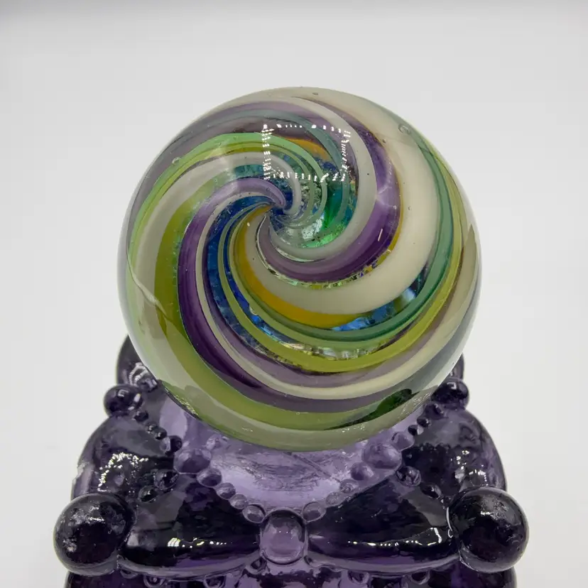 BAM Boyd Miller Purple White Yellow Signed Marble