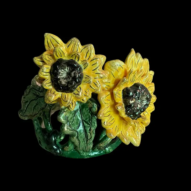 #01 Vintage Blue Sky Sunflower Container