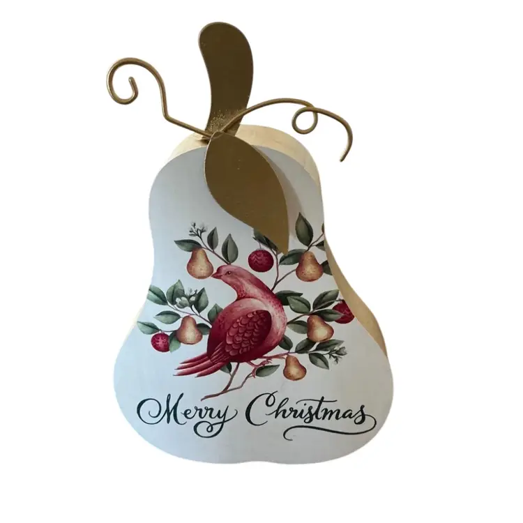 Wooden Pear Plaque/Shelf Sitter