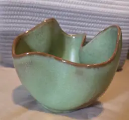 Handcrafted Green Ceramic Wave Bowl