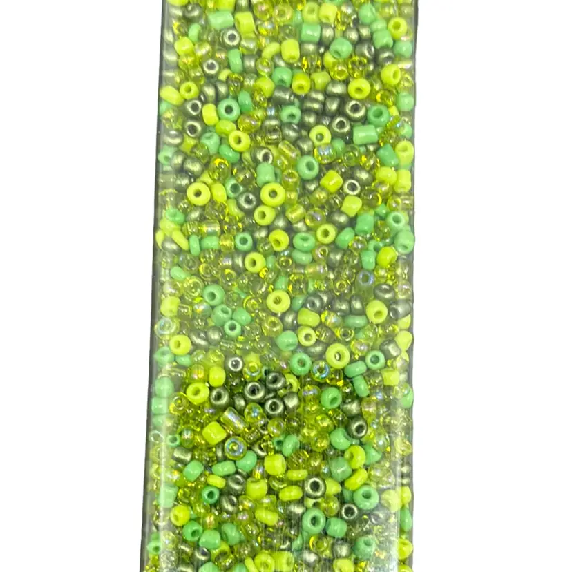 Green Multi Bead Treasures 12/0 Glass Seed Bead Mixes