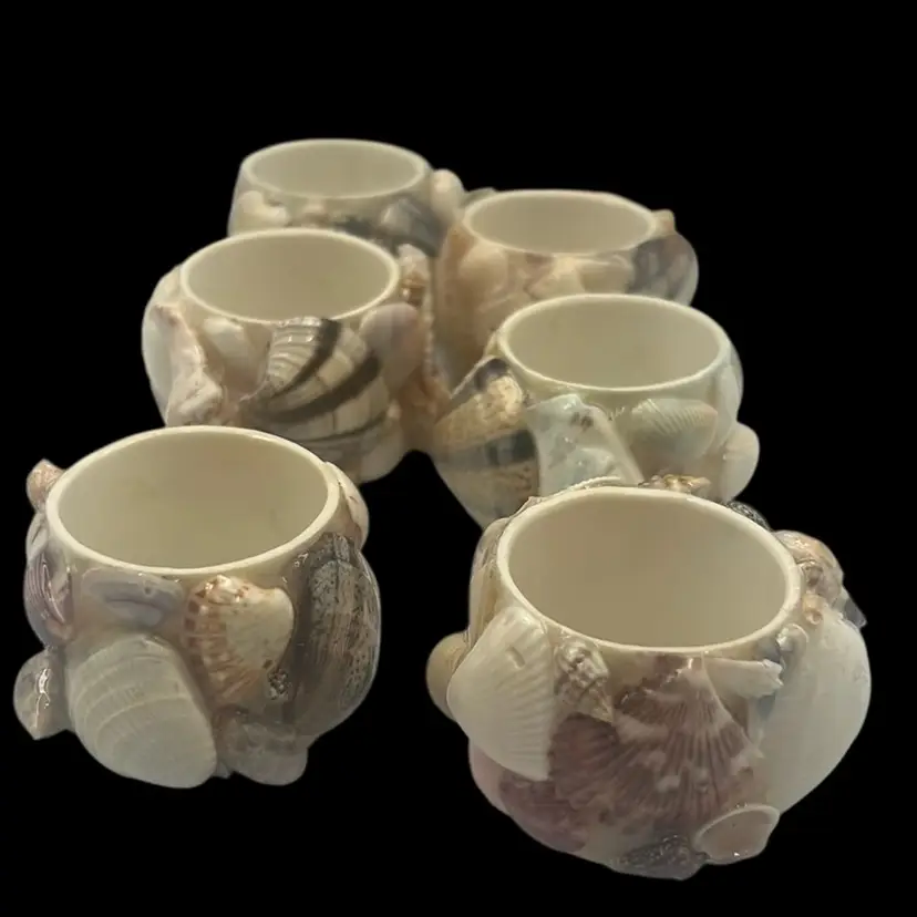 Real Sea Shell 🐚 Napkin Rings Set Of 6