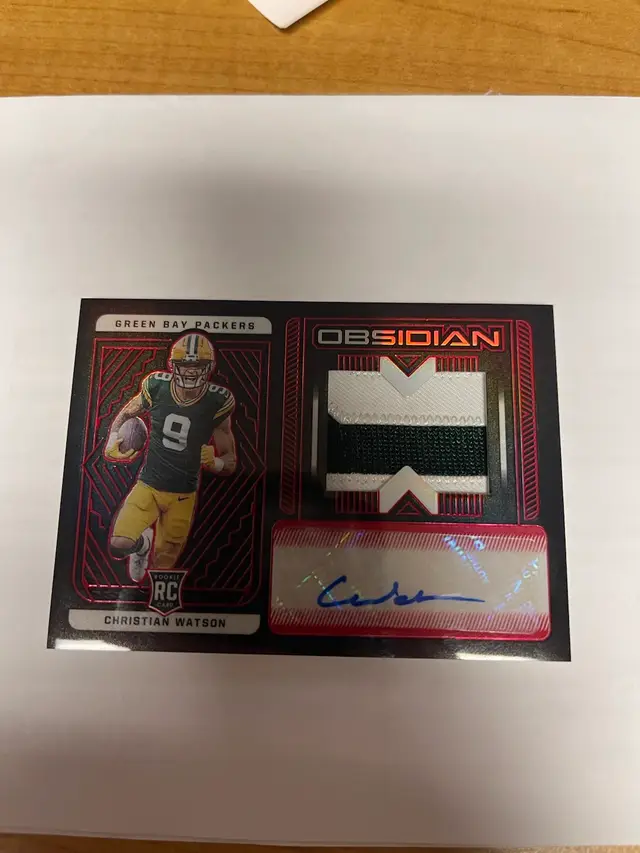2020 Panini Obsidian Christian Watson, Green Bay Packers, Rpa 7/10