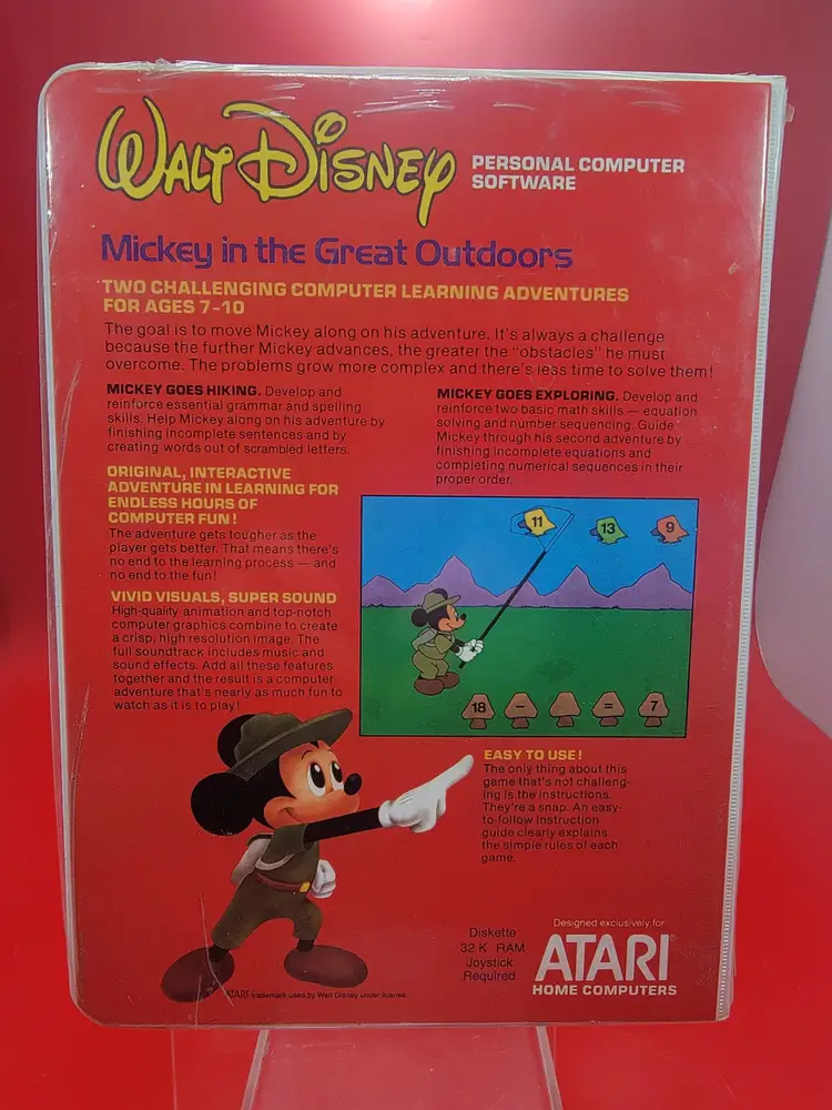 Waly Disney Mickey In The Great Outdoors Atari Home Computer Game New Sealed