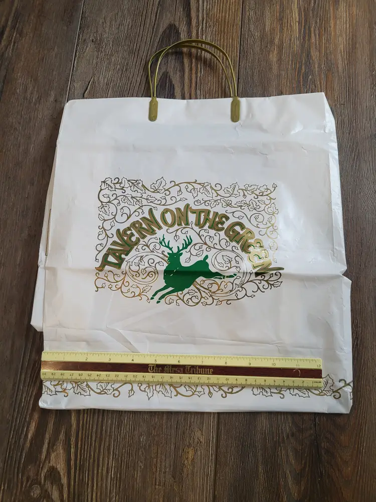 Tavern on the Green New York Vintage Shopping Plastic Logo Gift Bag