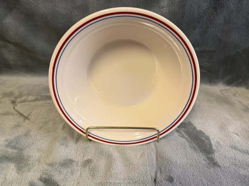 Vintage 4 Avail Corelle CorningWare Abundance Blue & Red Cereal Bowl Fruit 6.75”